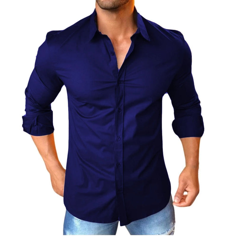 Camisa Social Masculina Slim fit Luxo Moda Estilosa Manga Longa