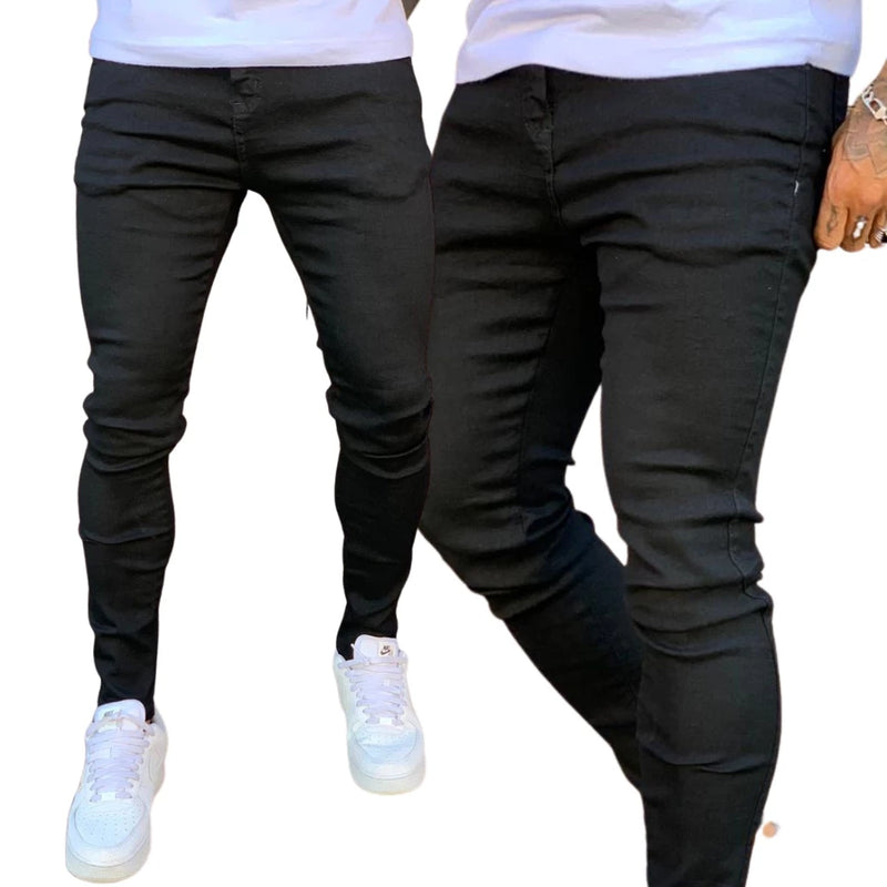 Calça Jeans Skinny Com Zíper Lycra Elastano Masculina Nova Tendencia