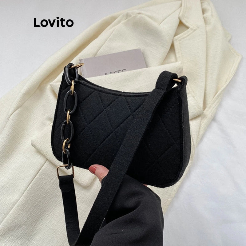 Bolsa de Ombro Pequena com Corrente para Mulheres / LOVITO