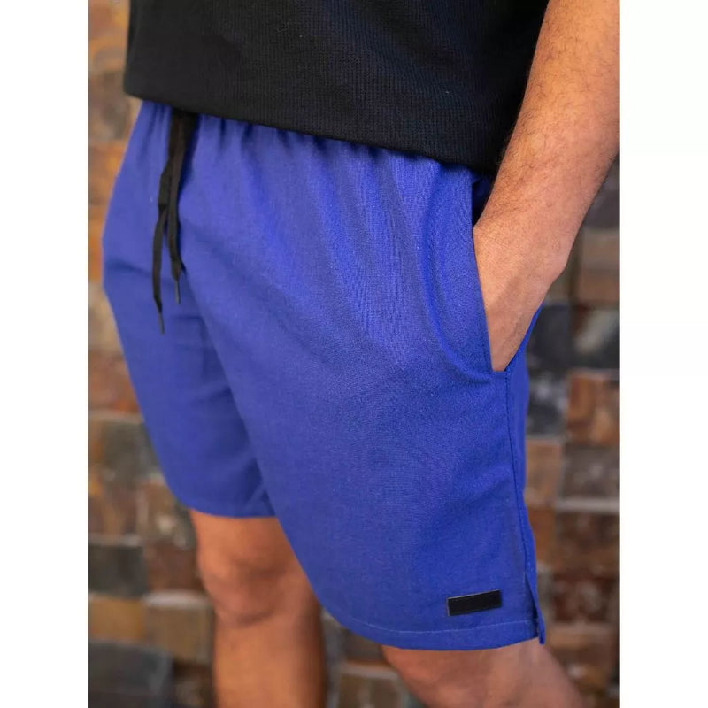 Short Linho Masculino com Bolso Faca Discreto e Elastico na Cintura