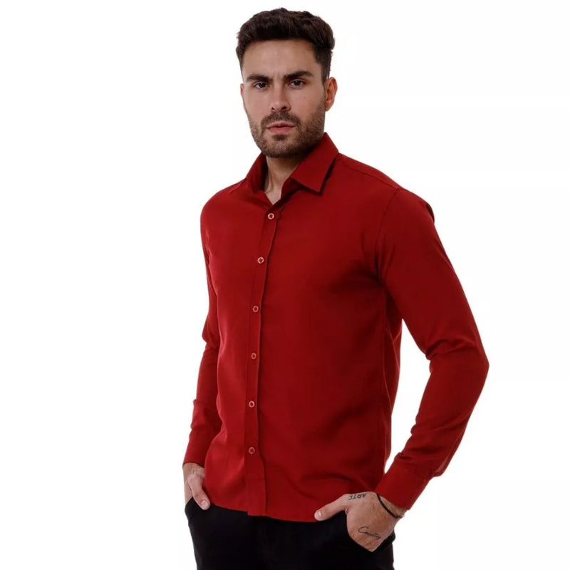 Camisa Social Masculina Slim fit Luxo Moda Estilosa Manga Longa