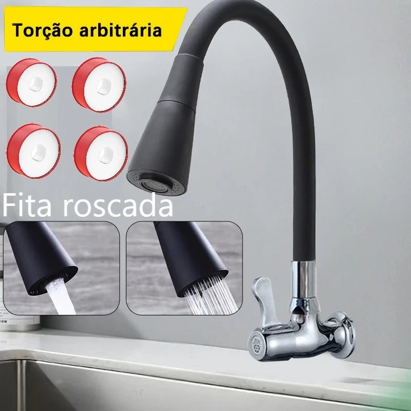 Torneira Cozinha Flexível Duplo Jato