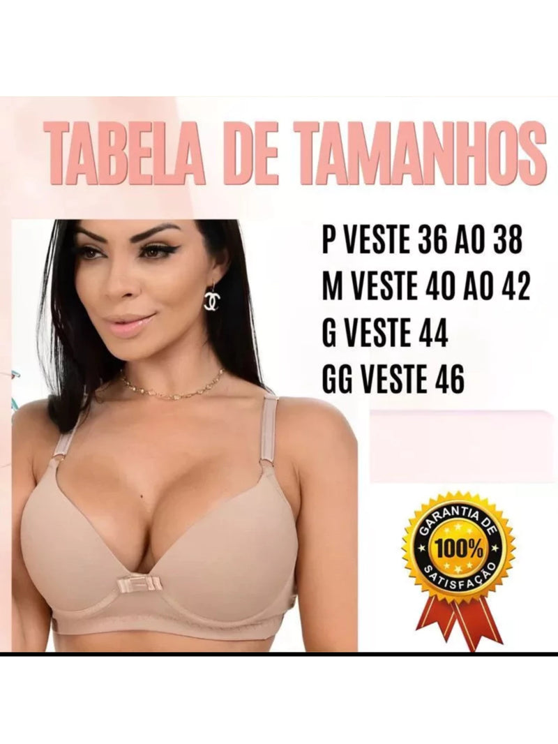 Kit C/ 2 Sutiãs Básicos Reforçados Microfibra com Bojo - Lingerie Direto da Fábrica Tamanhos P ao GG