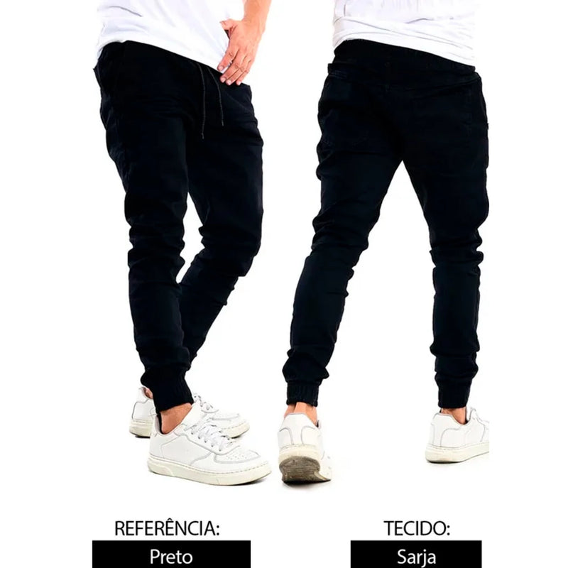 Calça Jeans Jogger Sarja Masculina Premium Tecido Com Lycra Estiloso