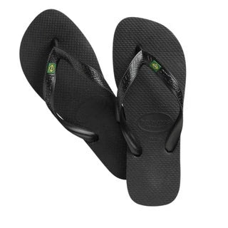 Chinelo Brasil Sandalia Branco e Preto UNISSEX