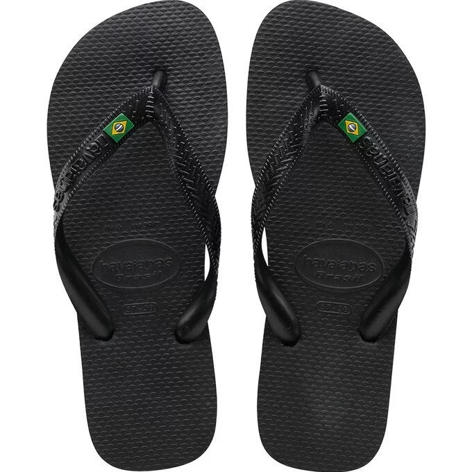 Chinelo Brasil Sandalia Branco e Preto UNISSEX