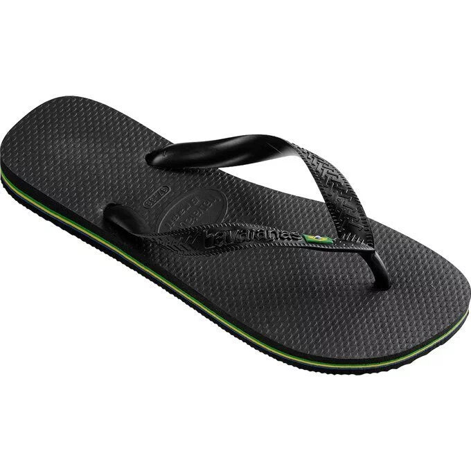 Chinelo Brasil Sandalia Branco e Preto UNISSEX