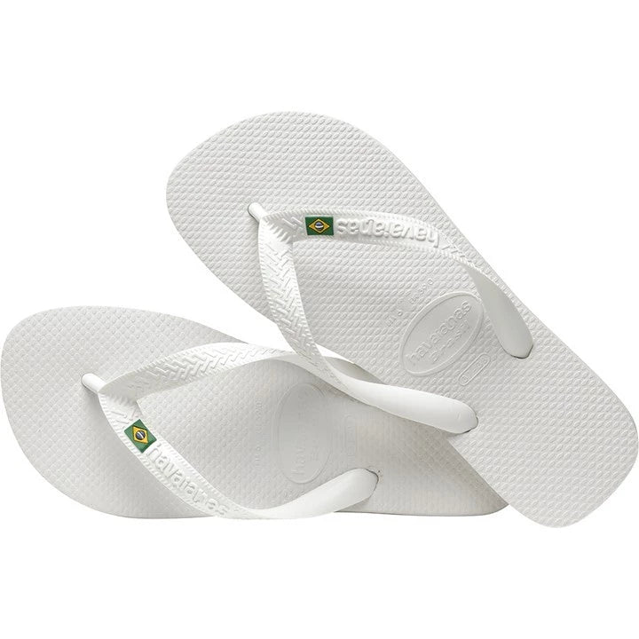 Chinelo Brasil Sandalia Branco e Preto UNISSEX