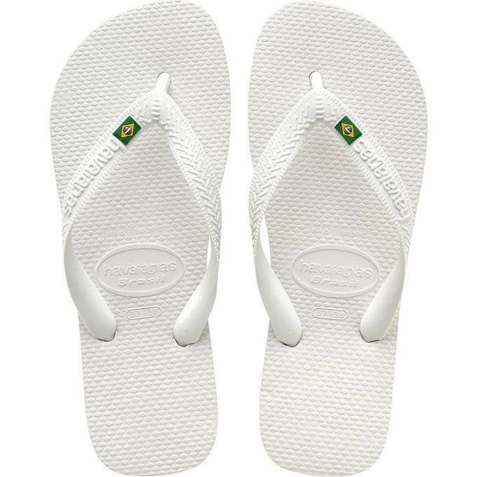 Chinelo Brasil Sandalia Branco e Preto UNISSEX