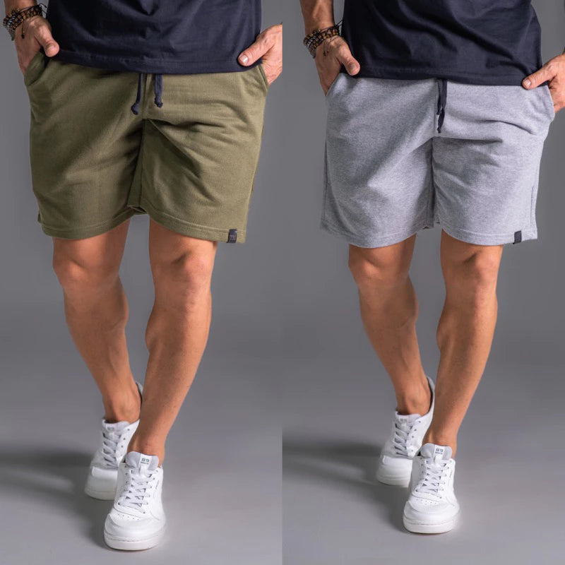 Kit 2 Bermuda Shorts de Moletom Masculina Com Amarração e Elástico Academia Treino/Casual.