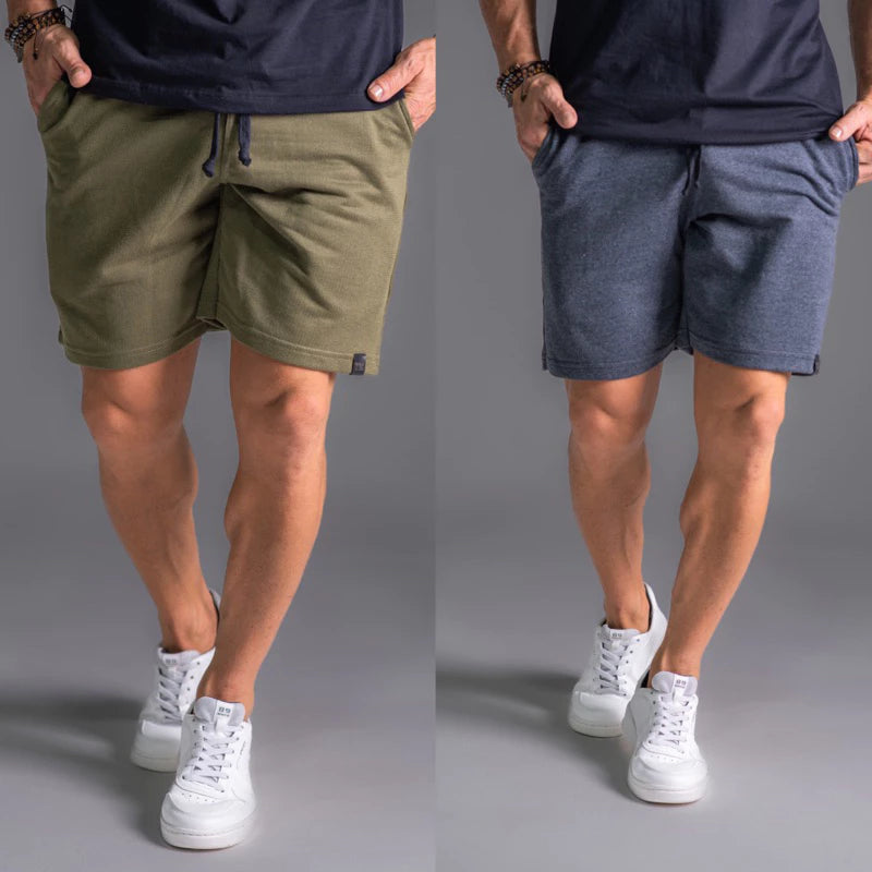 Kit 2 Bermuda Shorts de Moletom Masculina Com Amarração e Elástico Academia Treino/Casual.