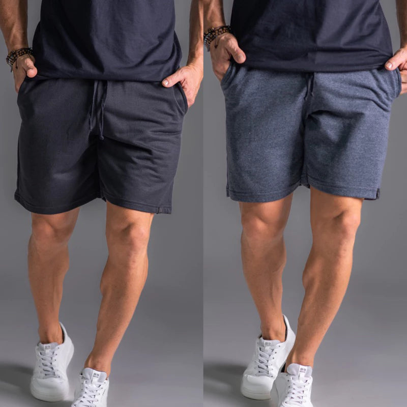 Kit 2 Bermuda Shorts de Moletom Masculina Com Amarração e Elástico Academia Treino/Casual.