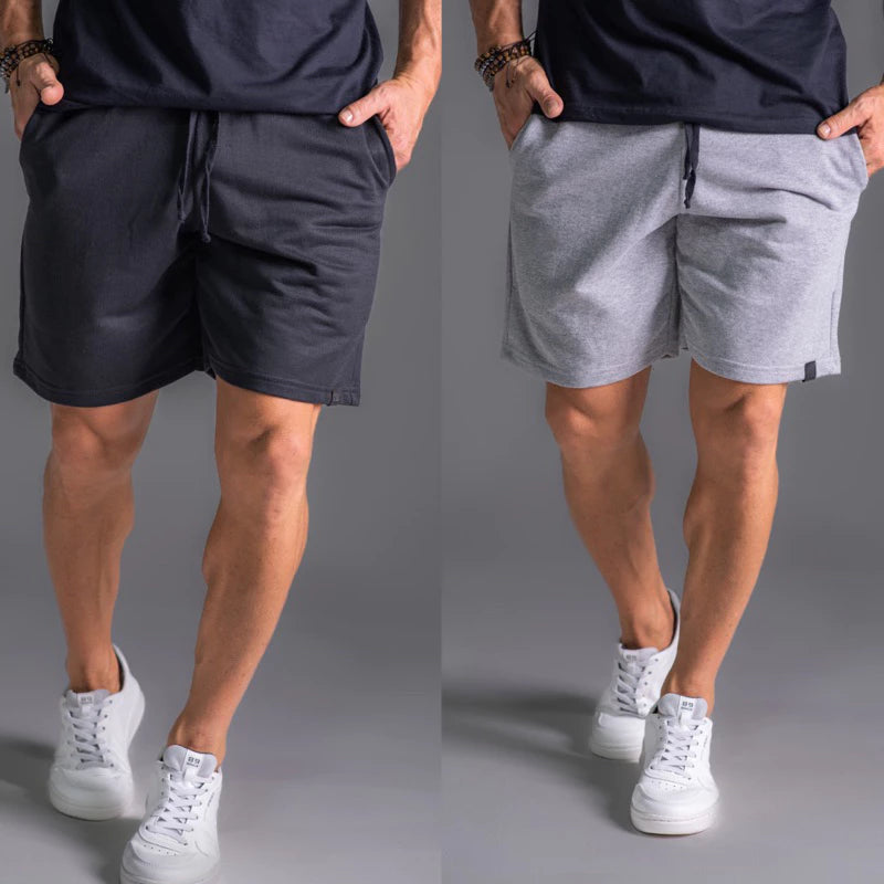 Kit 2 Bermuda Shorts de Moletom Masculina Com Amarração e Elástico Academia Treino/Casual.