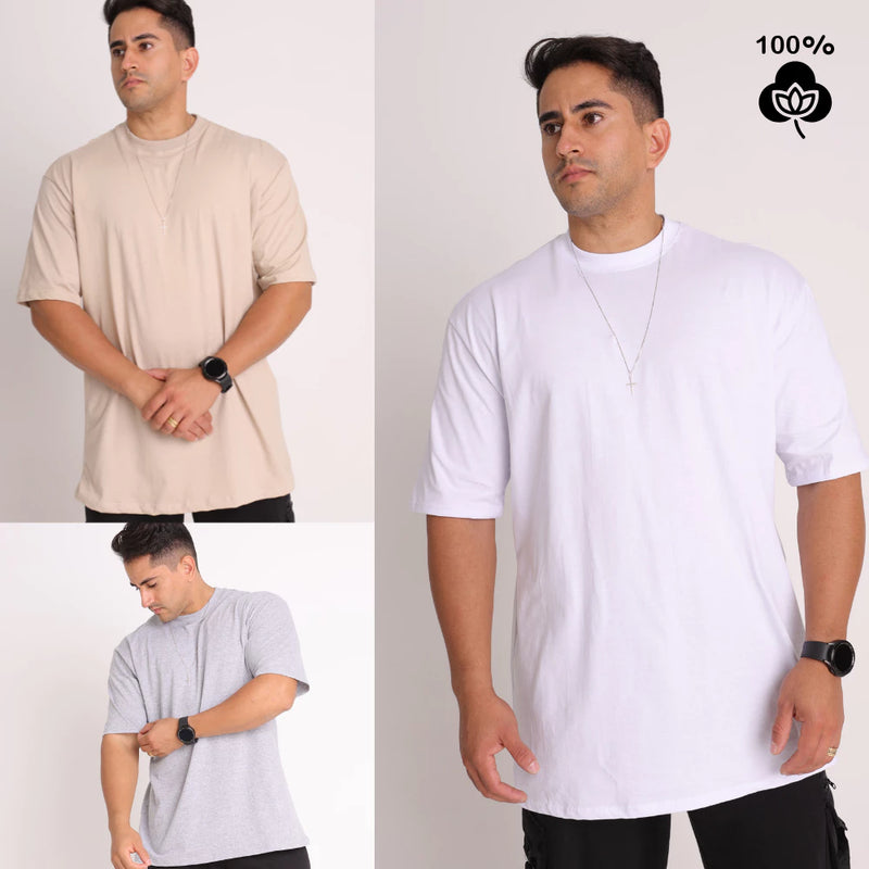 Oversized Masculina 100% Algodão Premium