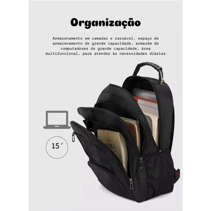 Mochila Unissex para Viagem Cabo de Aço Reforçado Resistente Elegantes Moderno