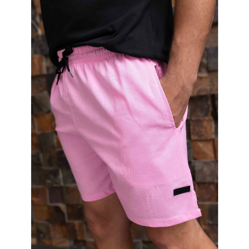 Short Linho Masculino com Bolso Faca Discreto e Elastico na Cintura