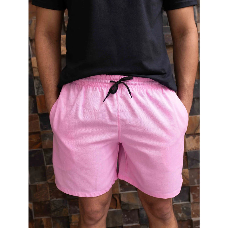 Short Linho Masculino com Bolso Faca Discreto e Elastico na Cintura