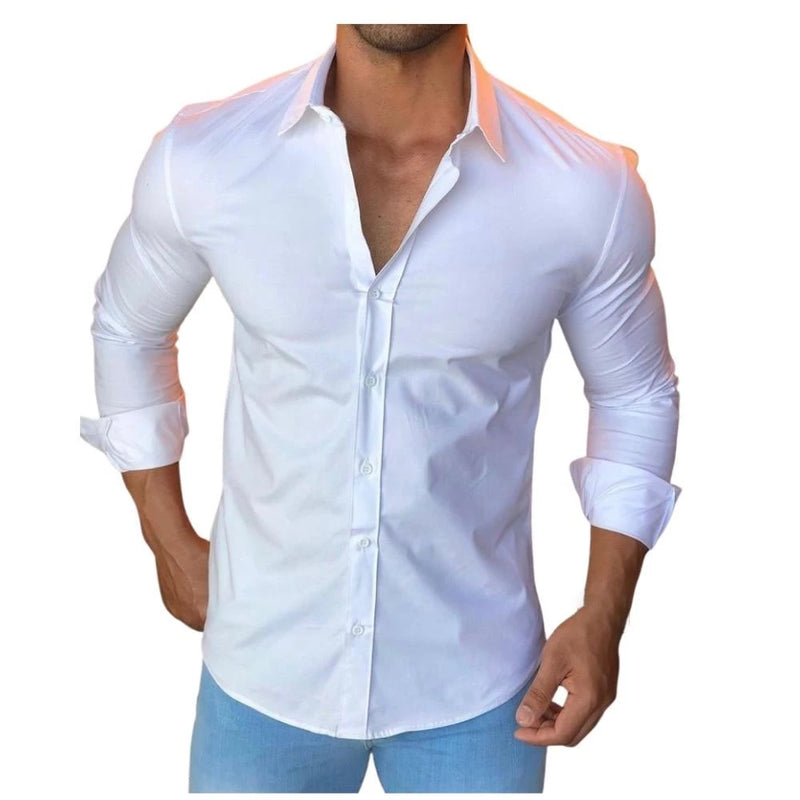 Camisa Social Masculina Slim fit Luxo Moda Estilosa Manga Longa